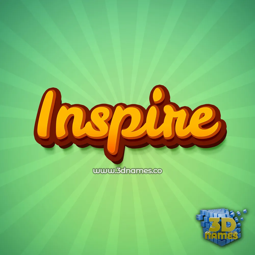 inspire in Green Rays style - 3D name wallpaper