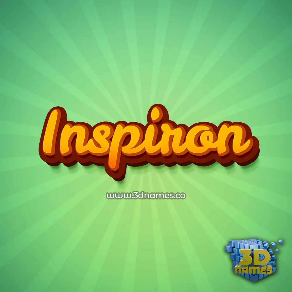 inspiron in Green Rays style - 3D name wallpaper