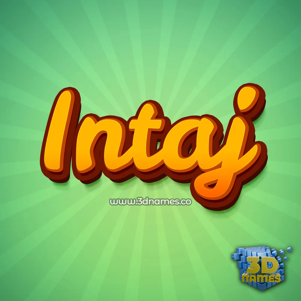 intaj in Green Rays style - 3D name wallpaper