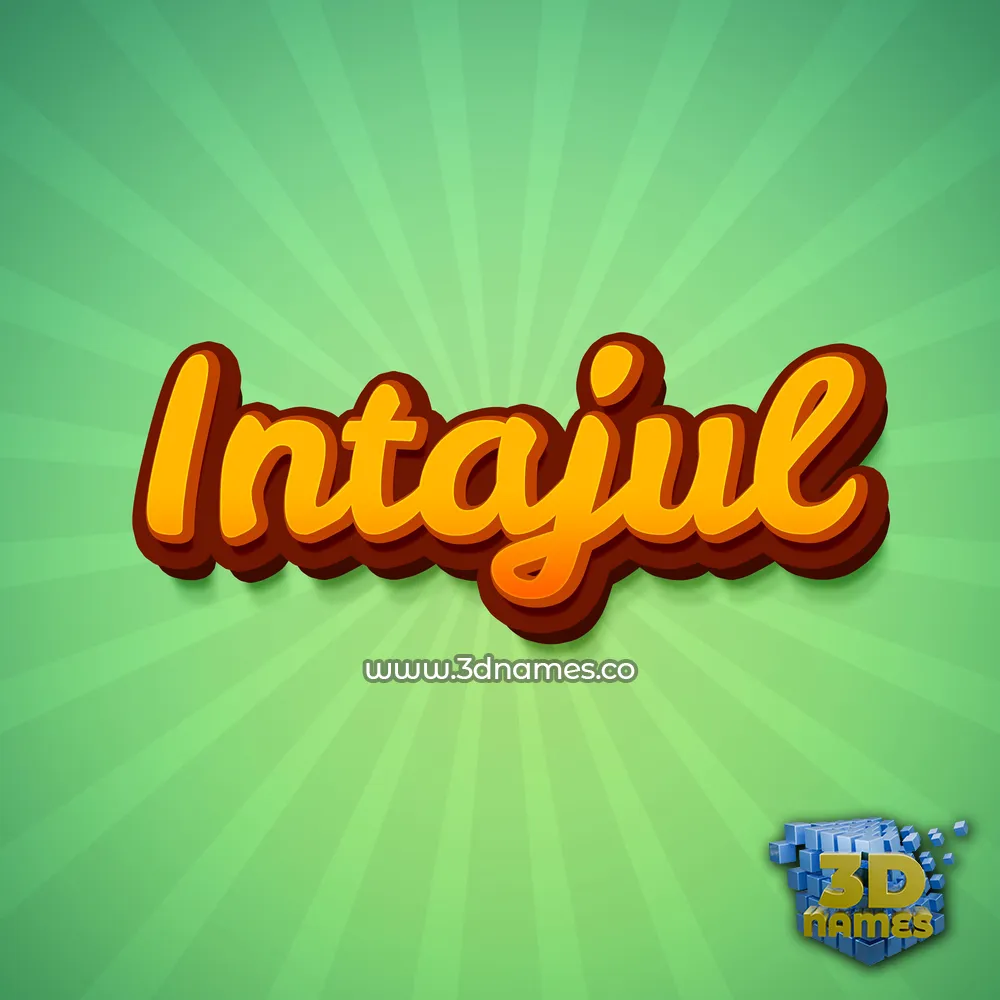 intajul in Green Rays style - 3D name wallpaper