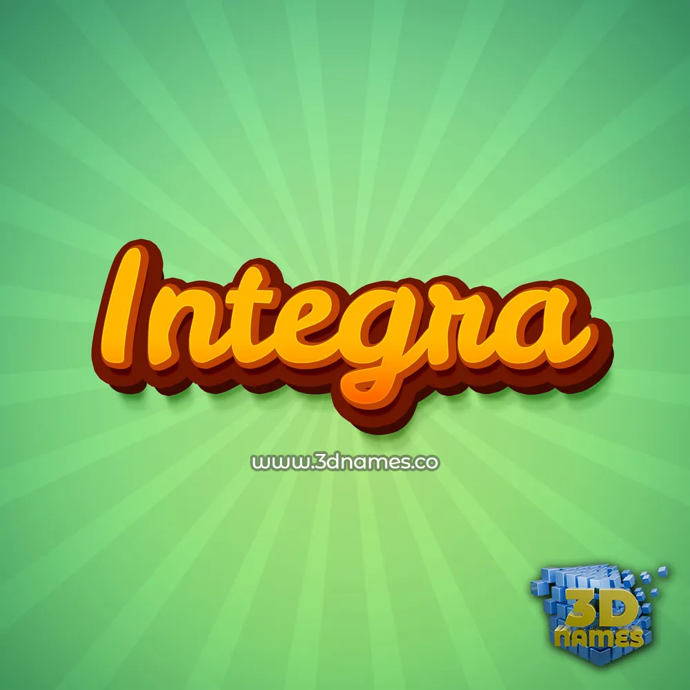integra in Green Rays style - 3D name wallpaper