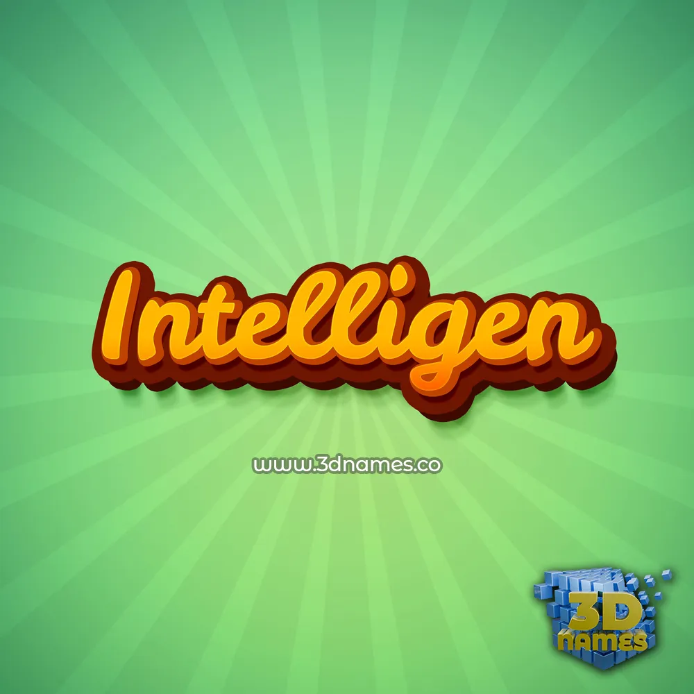 intelligen in Green Rays style - 3D name wallpaper