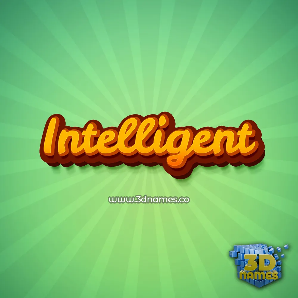 intelligent in Green Rays style - 3D name wallpaper