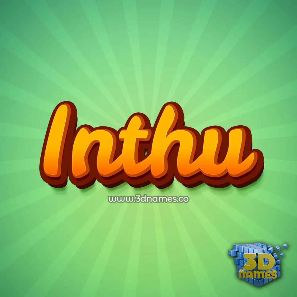 inthu in Green Rays style - 3D name wallpaper