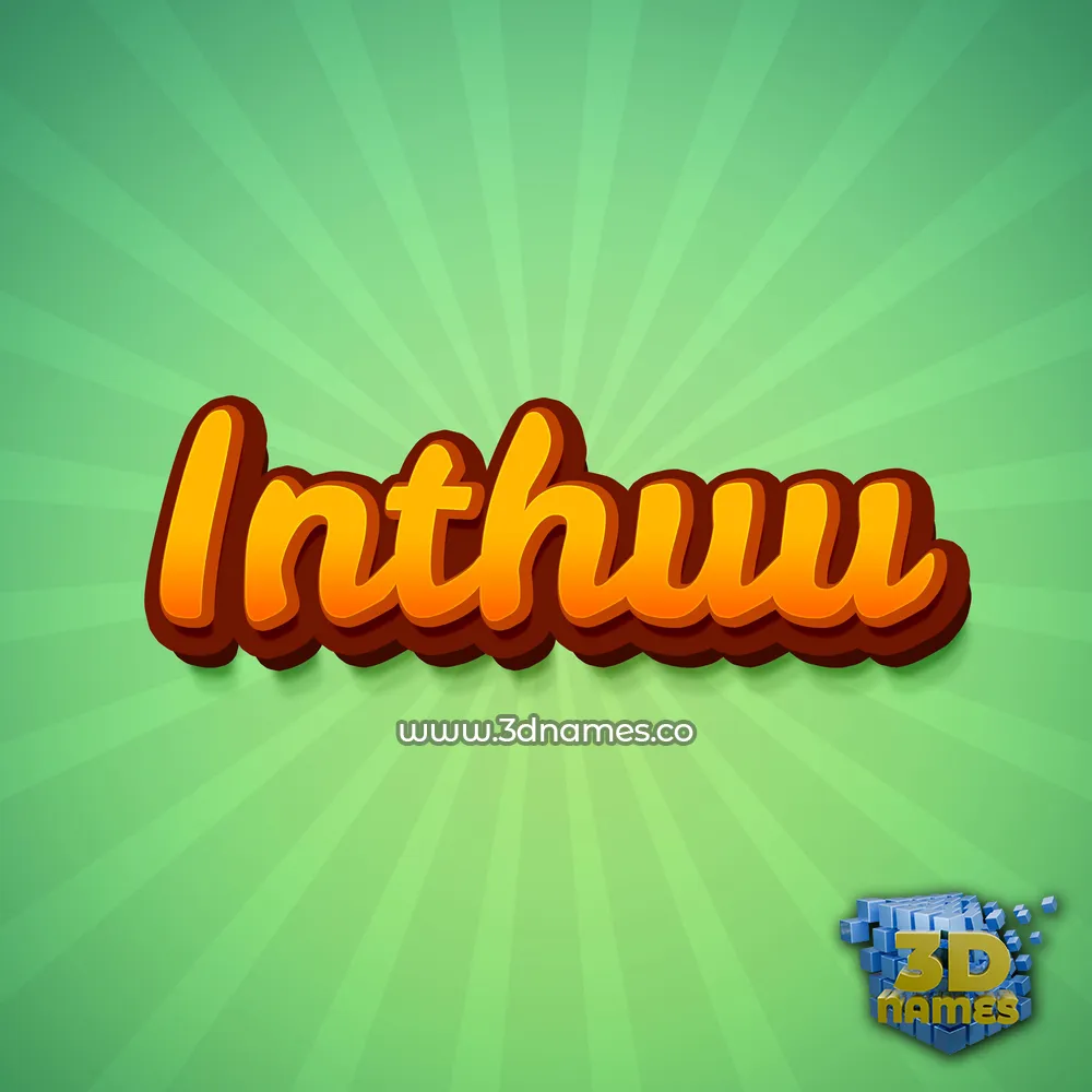 inthuu in Green Rays style - 3D name wallpaper