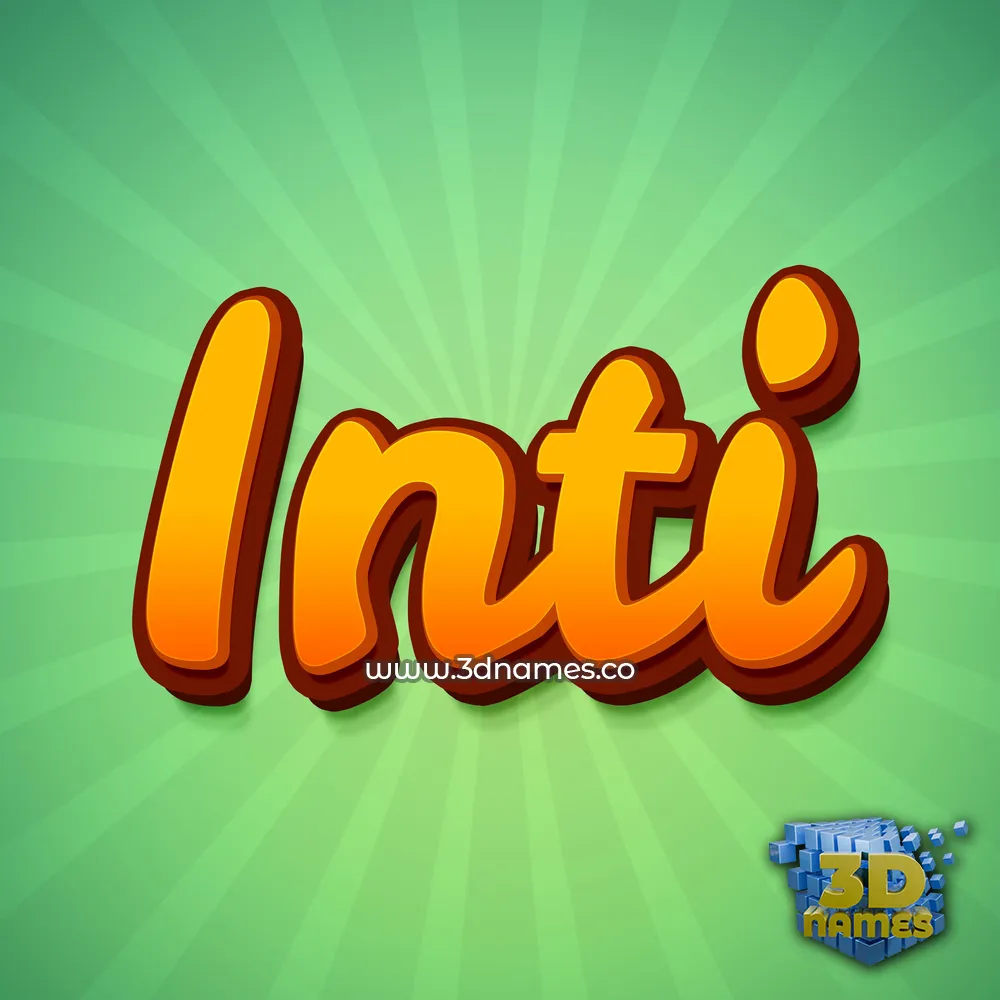 inti in Green Rays style - 3D name wallpaper