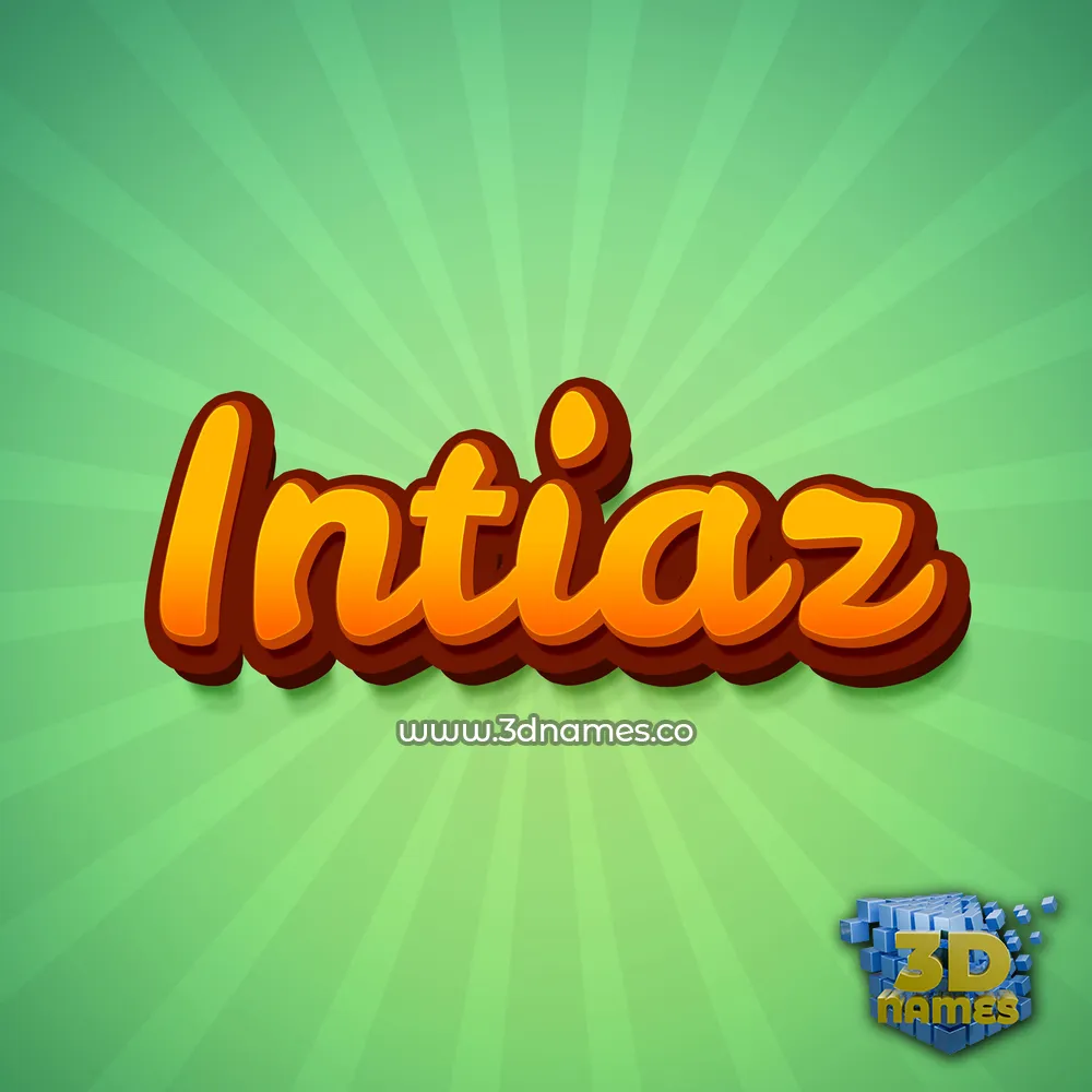 intiaz in Green Rays style - 3D name wallpaper
