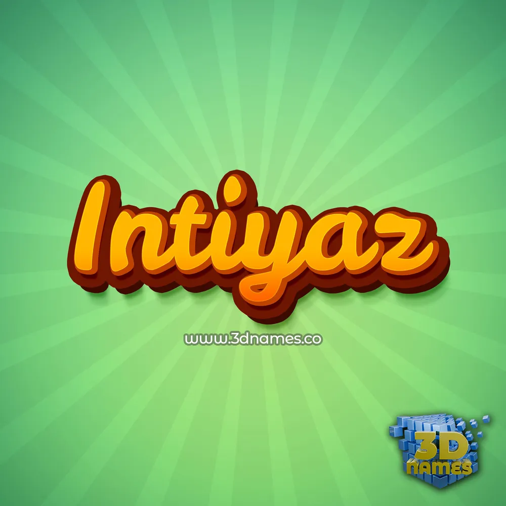 intiyaz in Green Rays style - 3D name wallpaper