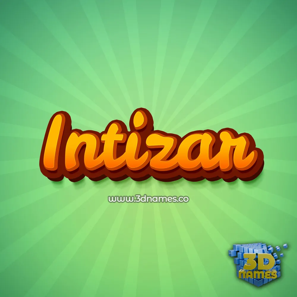 intizar in Green Rays style - 3D name wallpaper
