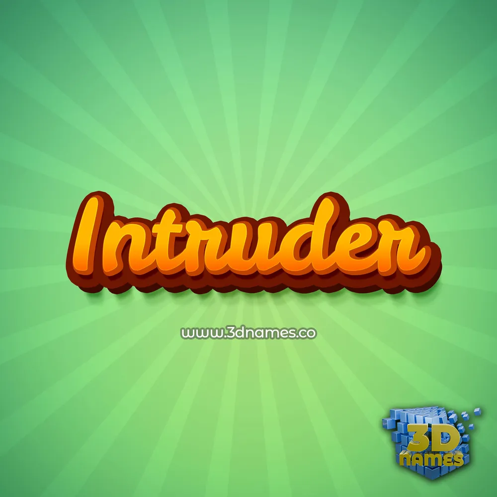 intruder in Green Rays style - 3D name wallpaper