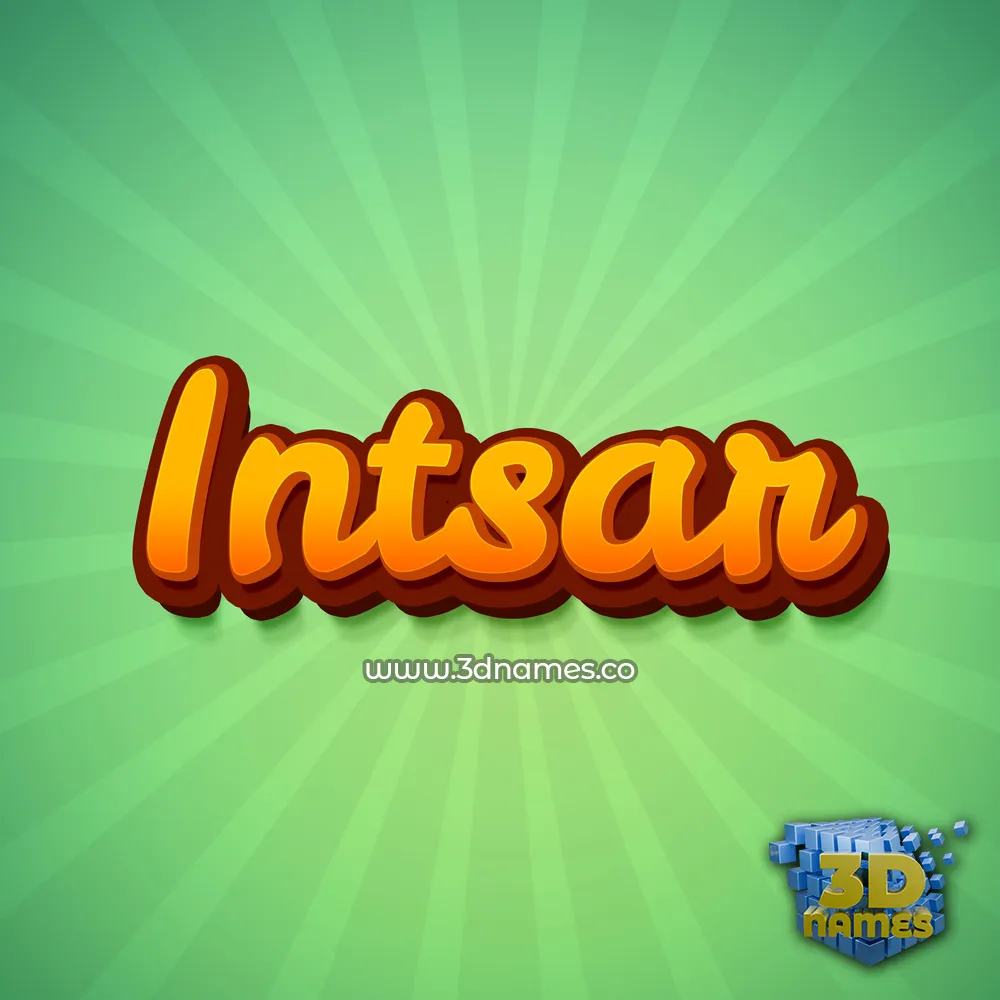 intsar in Green Rays style - 3D name wallpaper