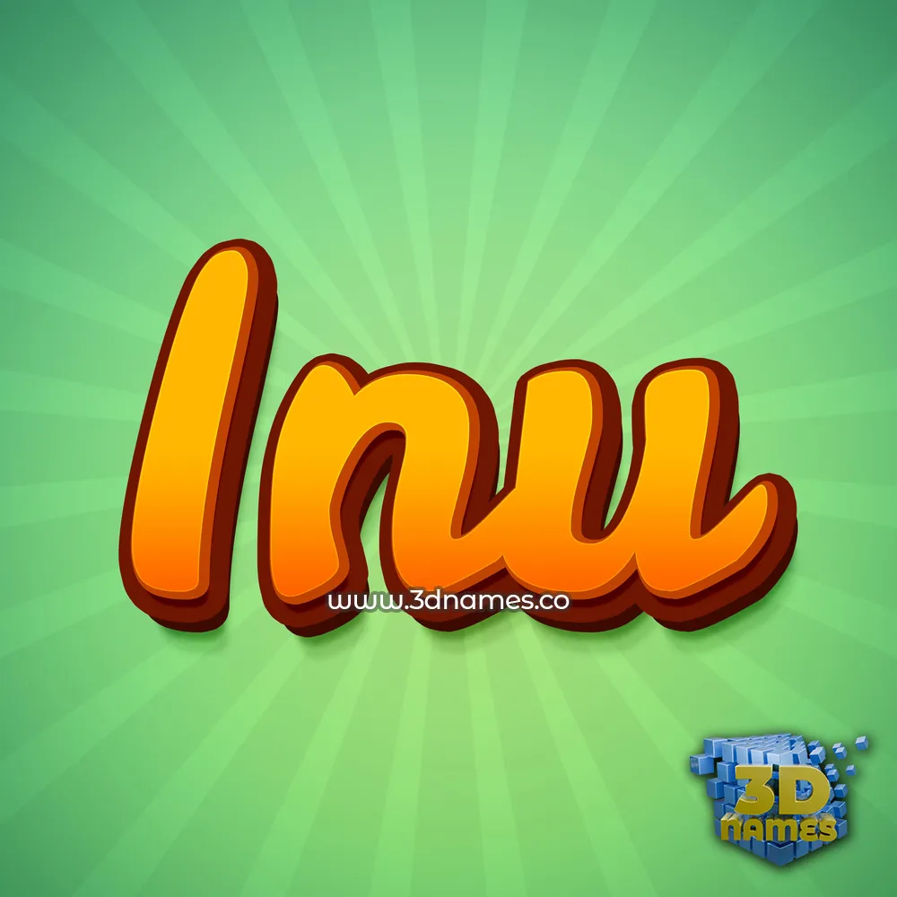 inu in Green Rays style - 3D name wallpaper
