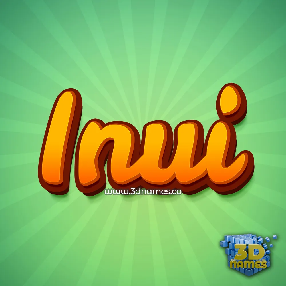 inui in Green Rays style - 3D name wallpaper