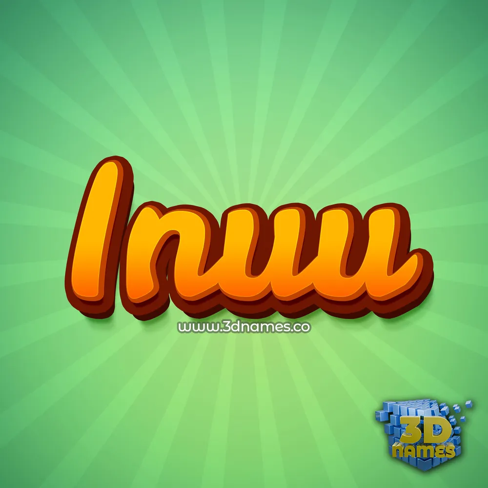inuu in Green Rays style - 3D name wallpaper