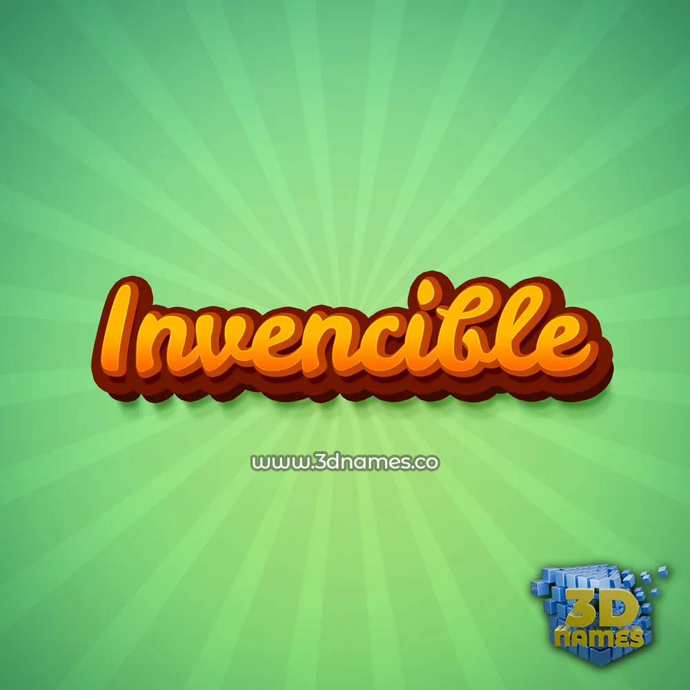 invencible in Green Rays style - 3D name wallpaper