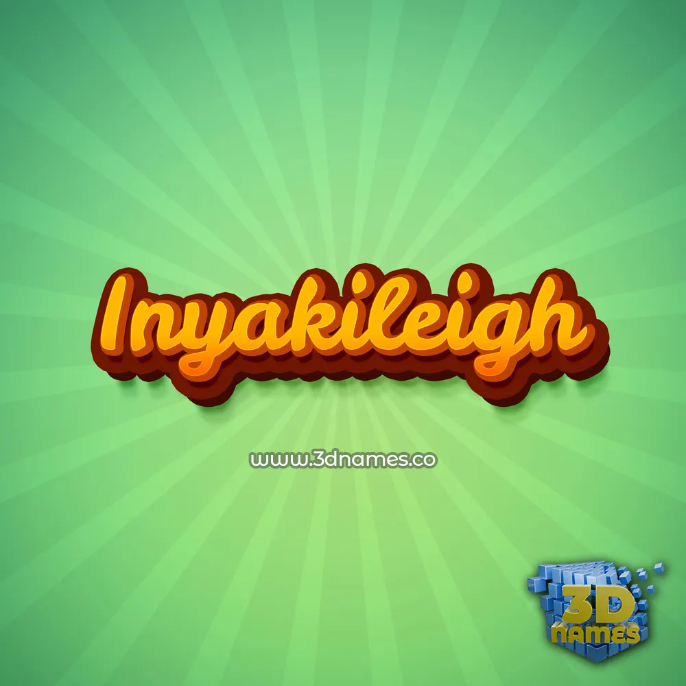 inyakileigh in Green Rays style - 3D name wallpaper