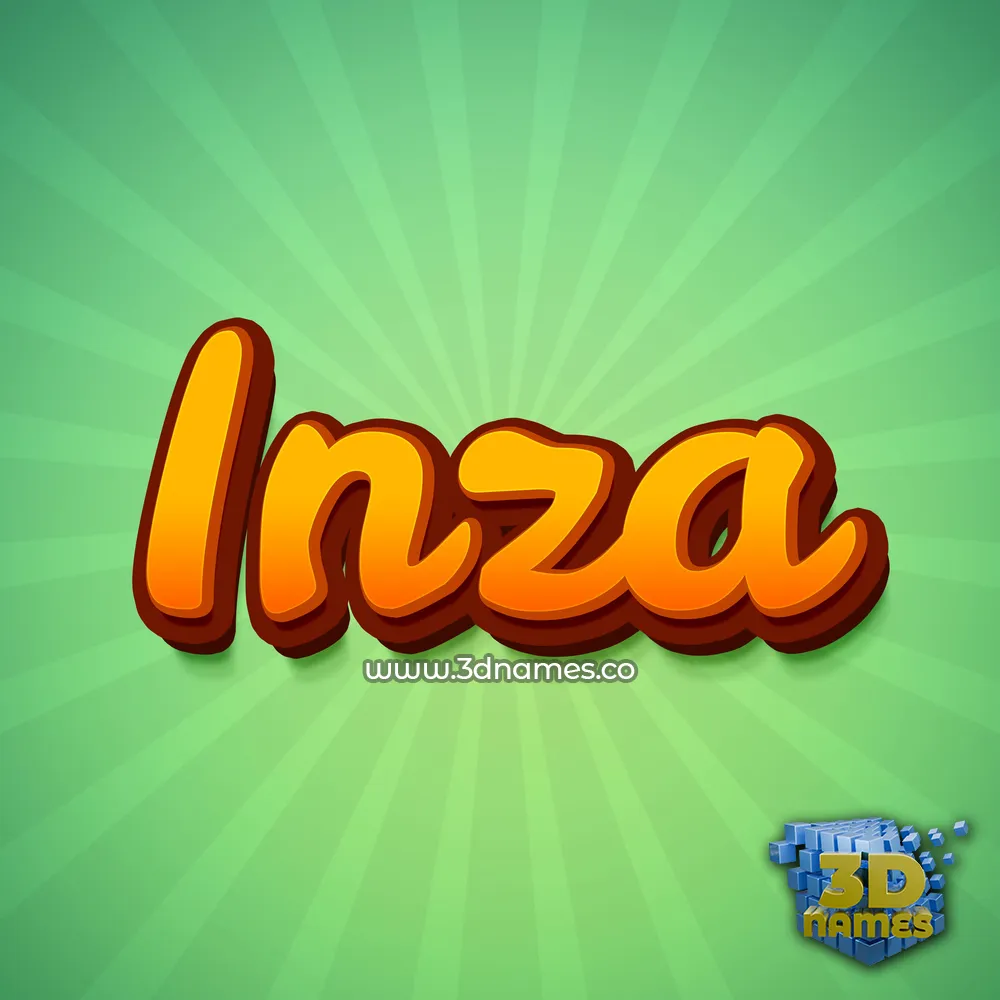 inza in Green Rays style - 3D name wallpaper