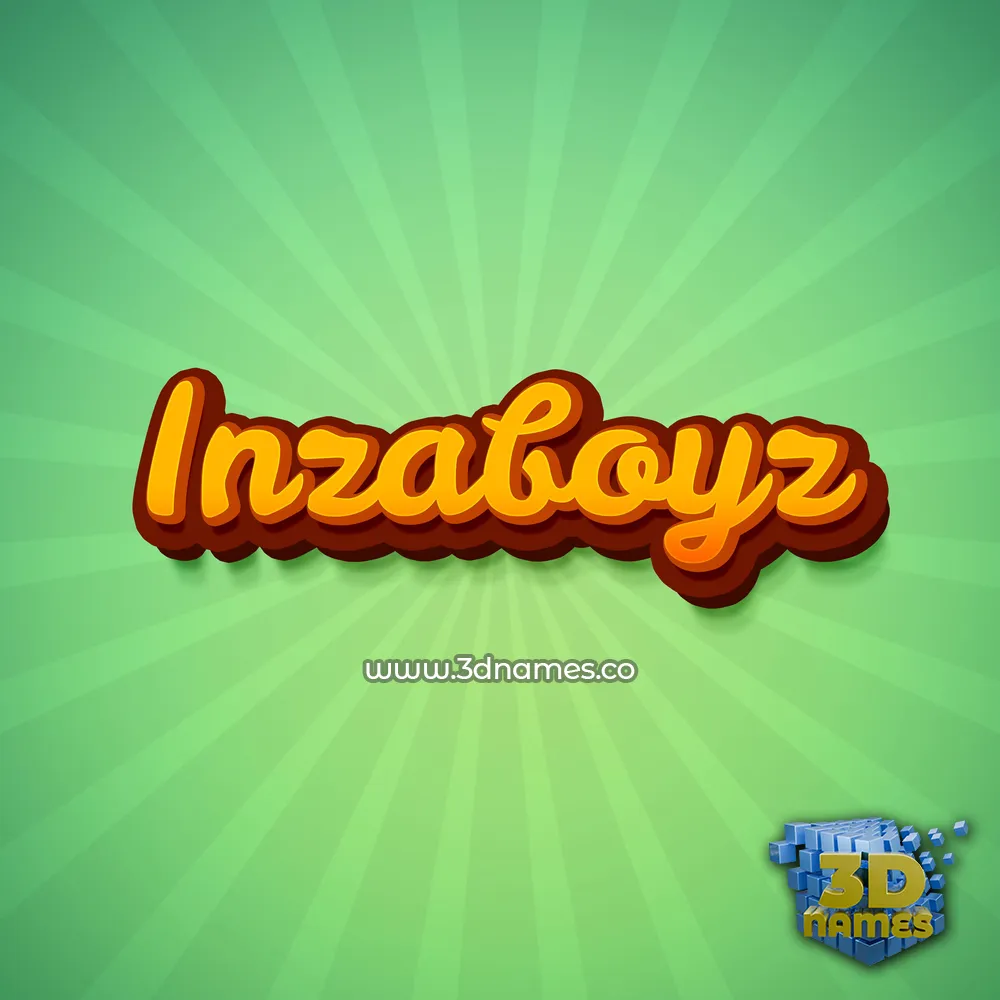 inzaboyz in Green Rays style - 3D name wallpaper