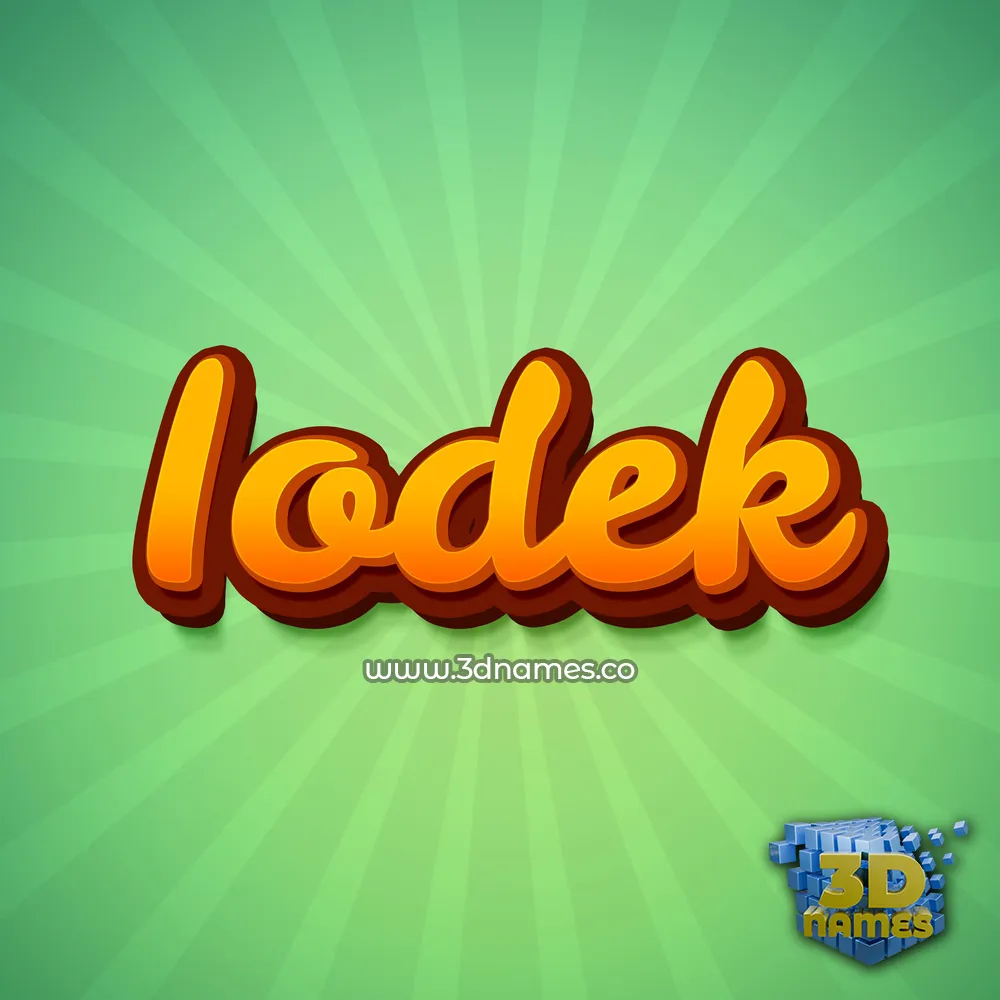 iodek in Green Rays style - 3D name wallpaper