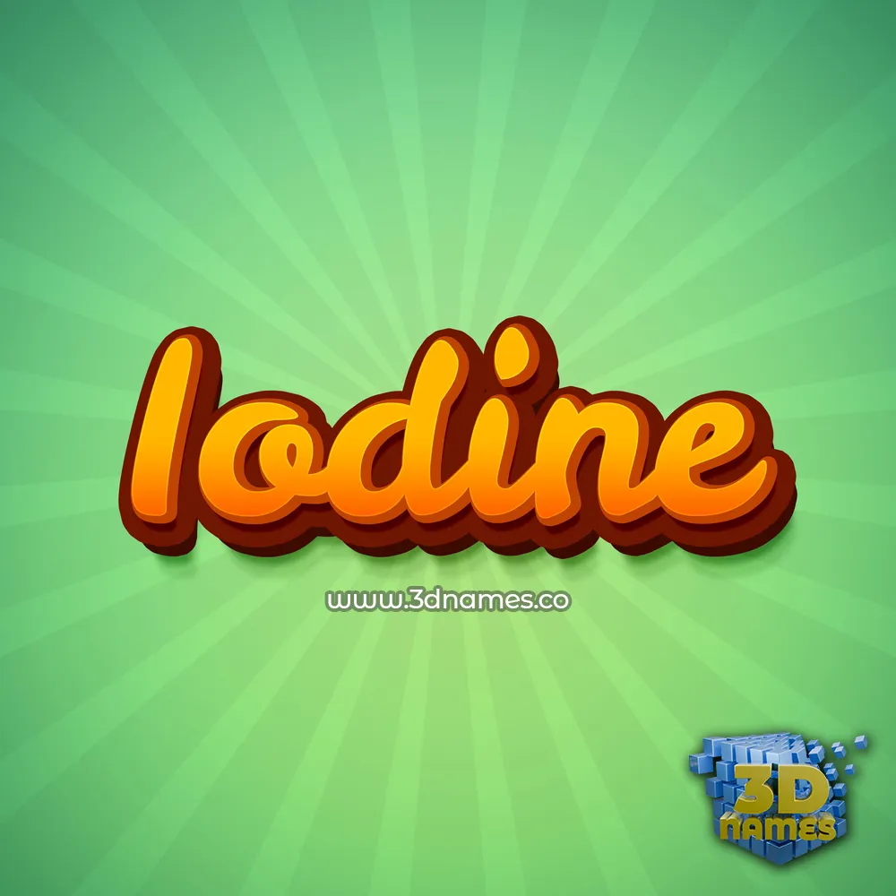 iodine in Green Rays style - 3D name wallpaper