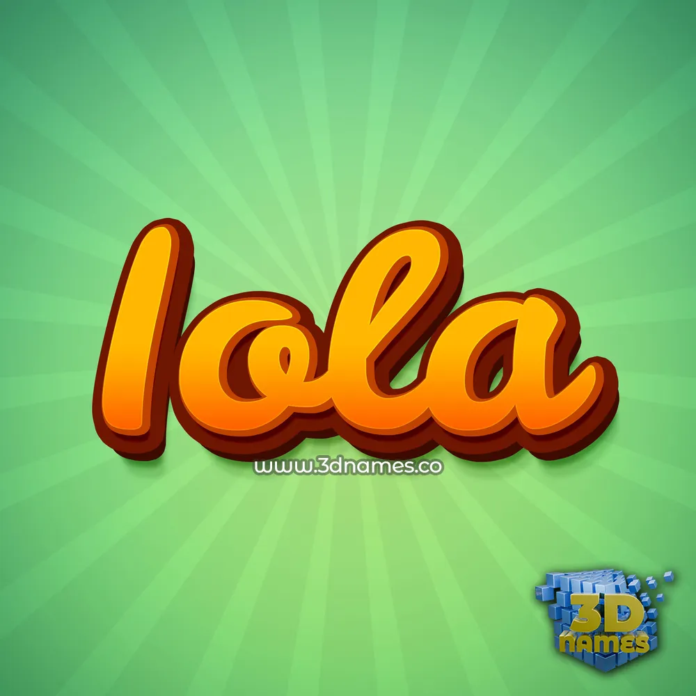 iola in Green Rays style - 3D name wallpaper