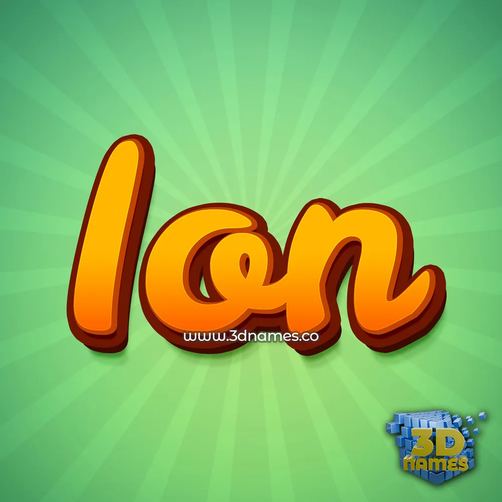ion in Green Rays style - 3D name wallpaper