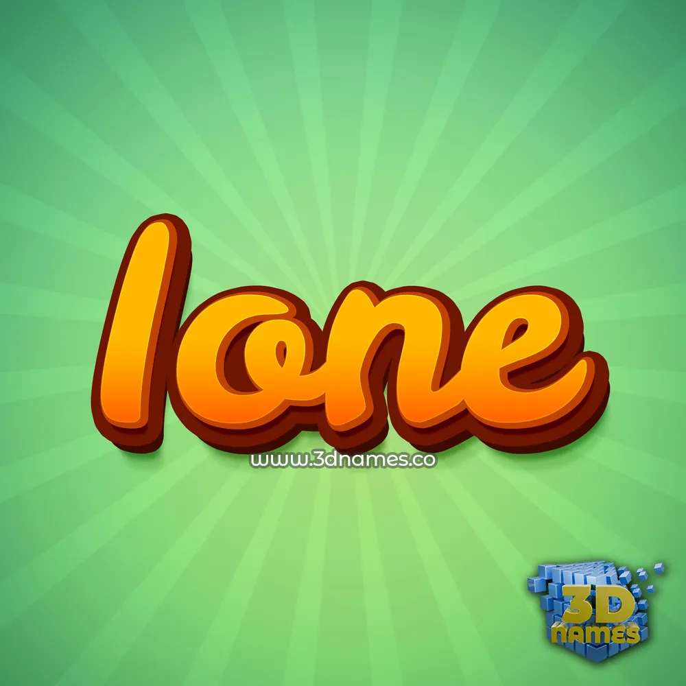 ione in Green Rays style - 3D name wallpaper
