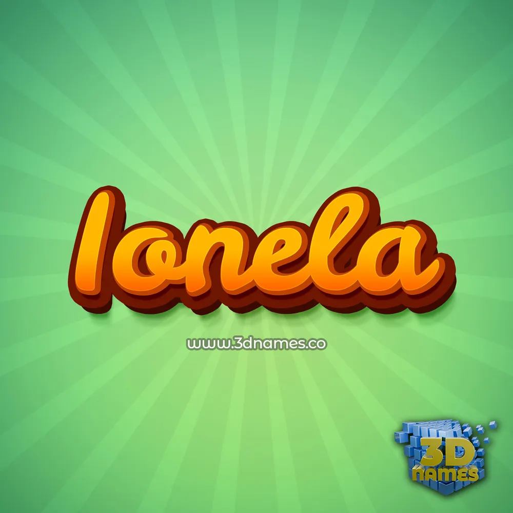 ionela in Green Rays style - 3D name wallpaper