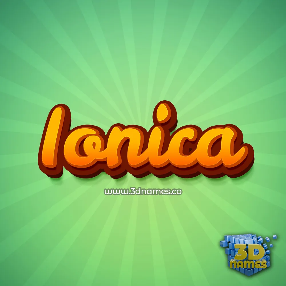 ionica in Green Rays style - 3D name wallpaper