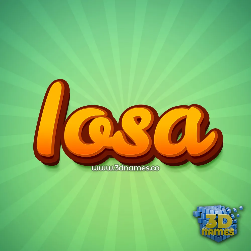 iosa in Green Rays style - 3D name wallpaper