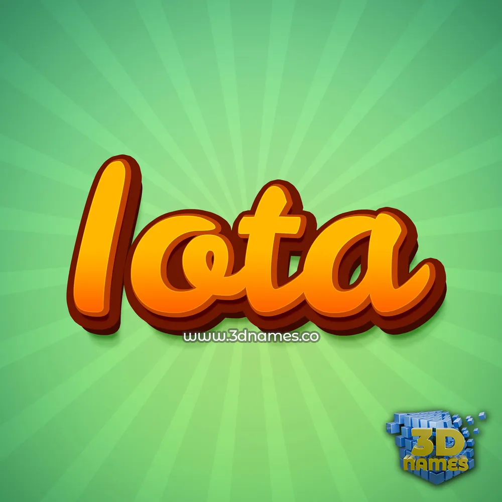 iota in Green Rays style - 3D name wallpaper