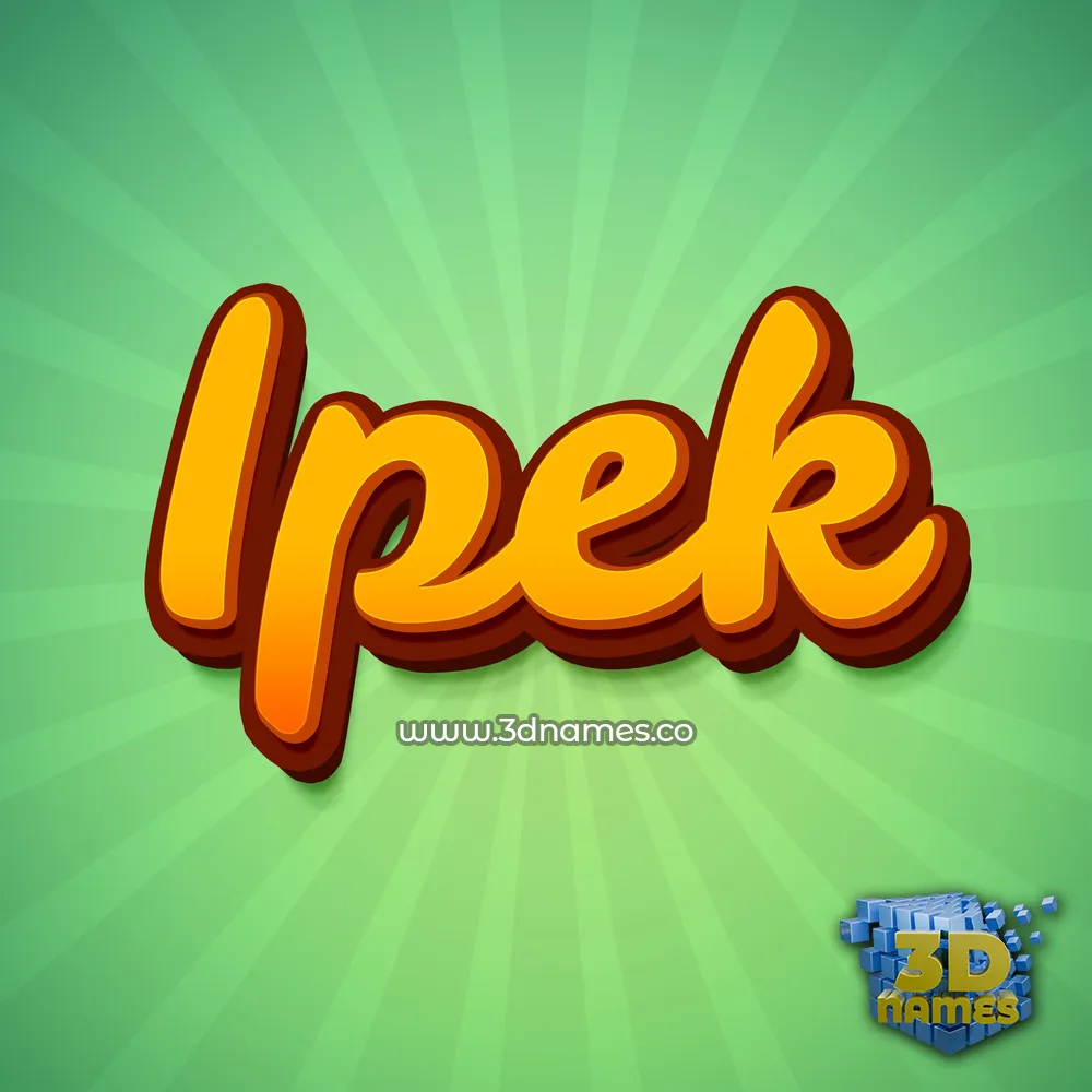ipek in Green Rays style - 3D name wallpaper