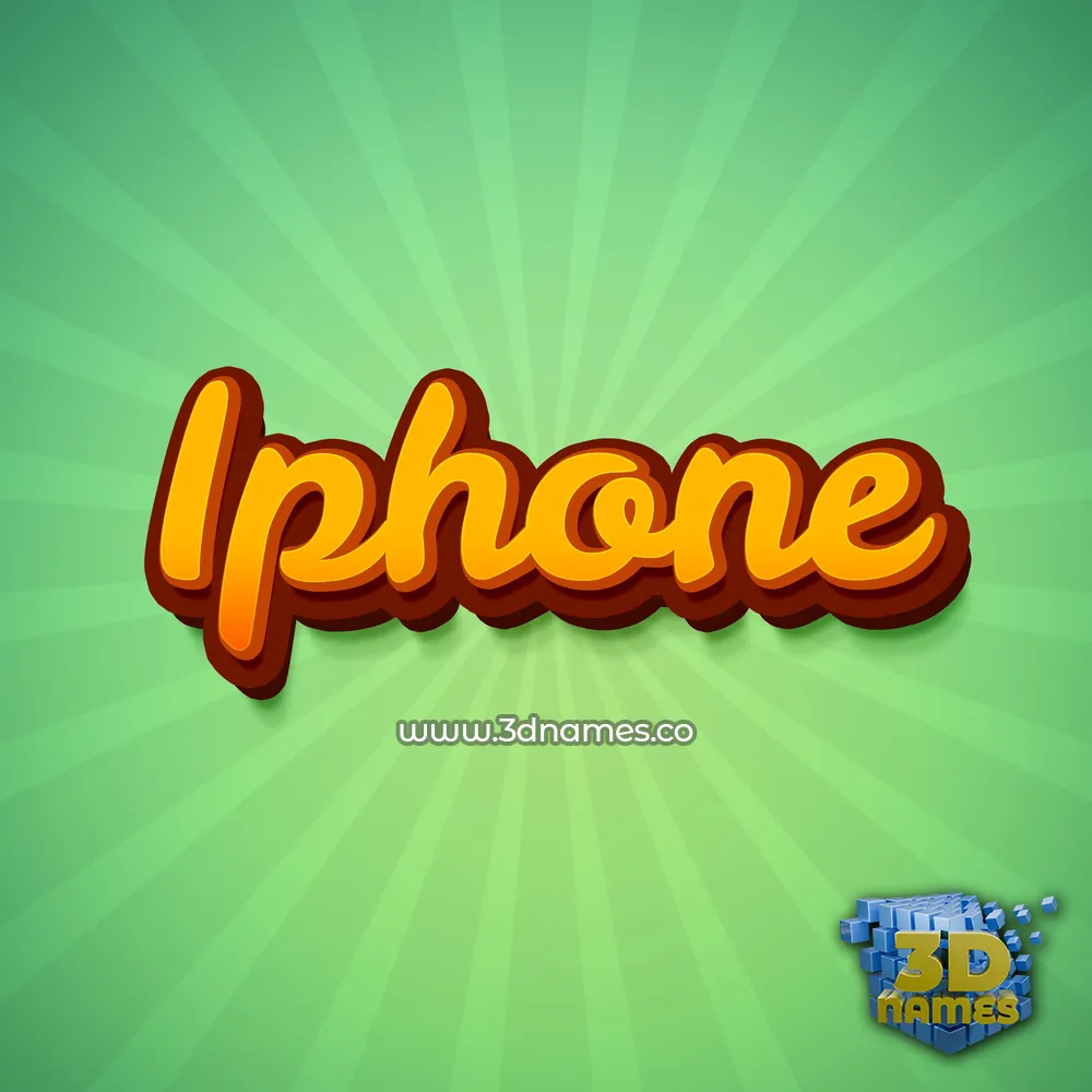 iphone in Green Rays style - 3D name wallpaper