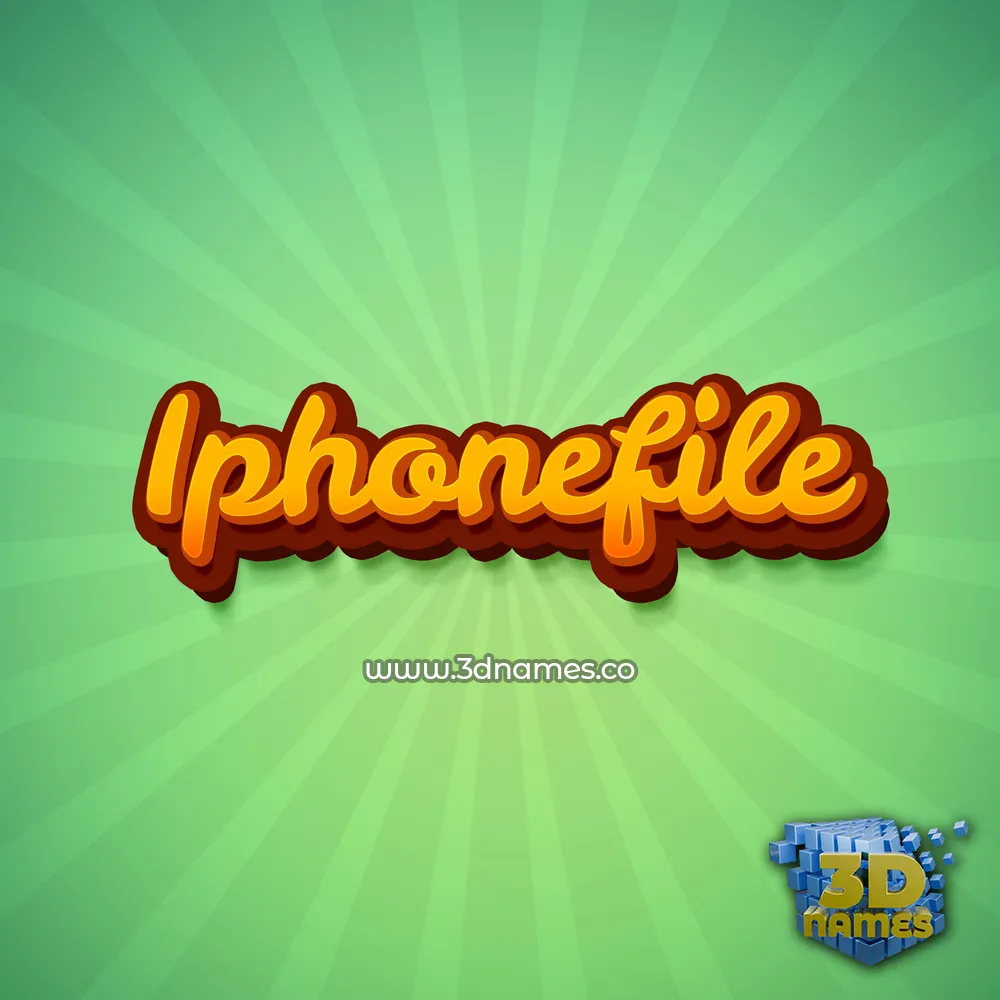 iphonefile in Green Rays style - 3D name wallpaper