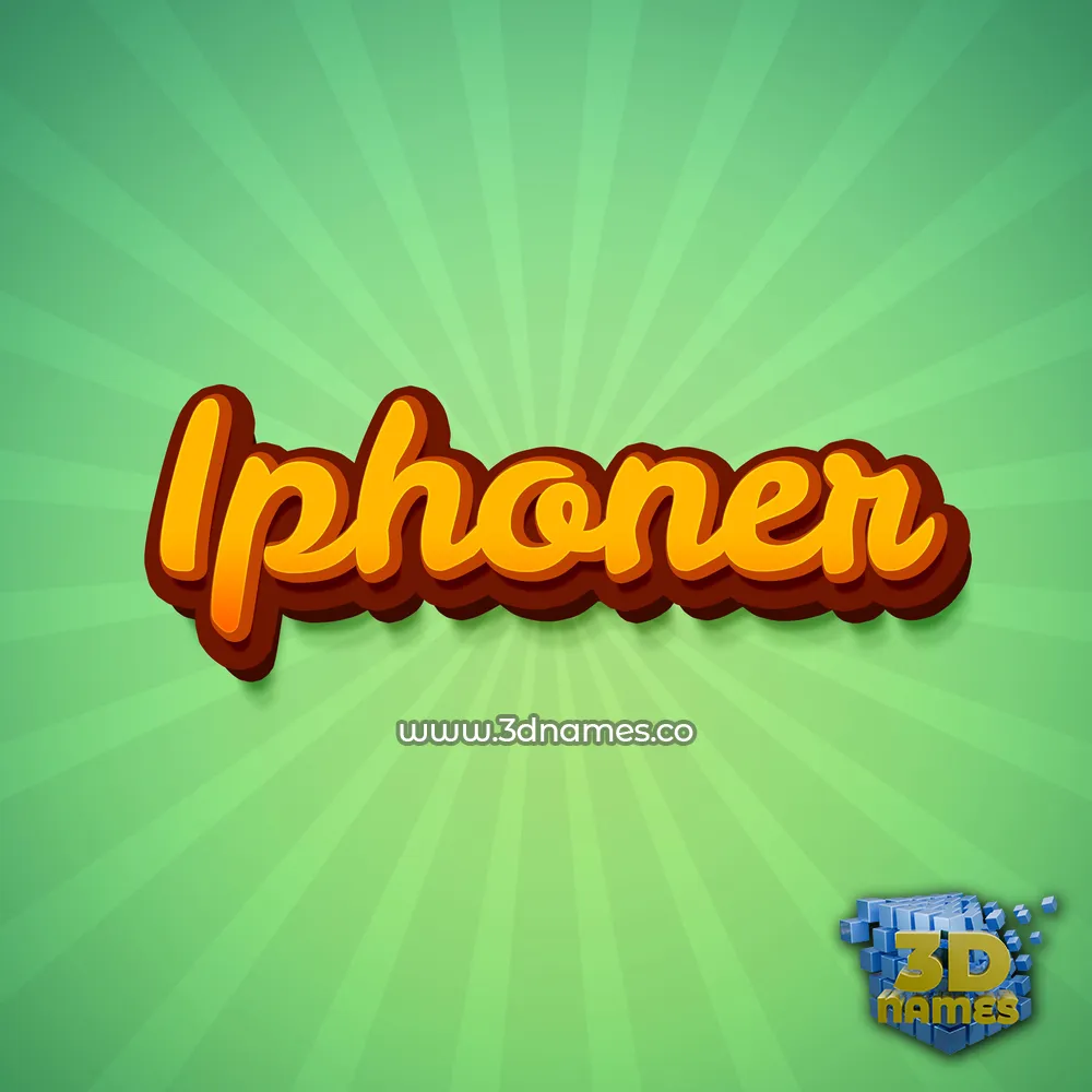 iphoner in Green Rays style - 3D name wallpaper