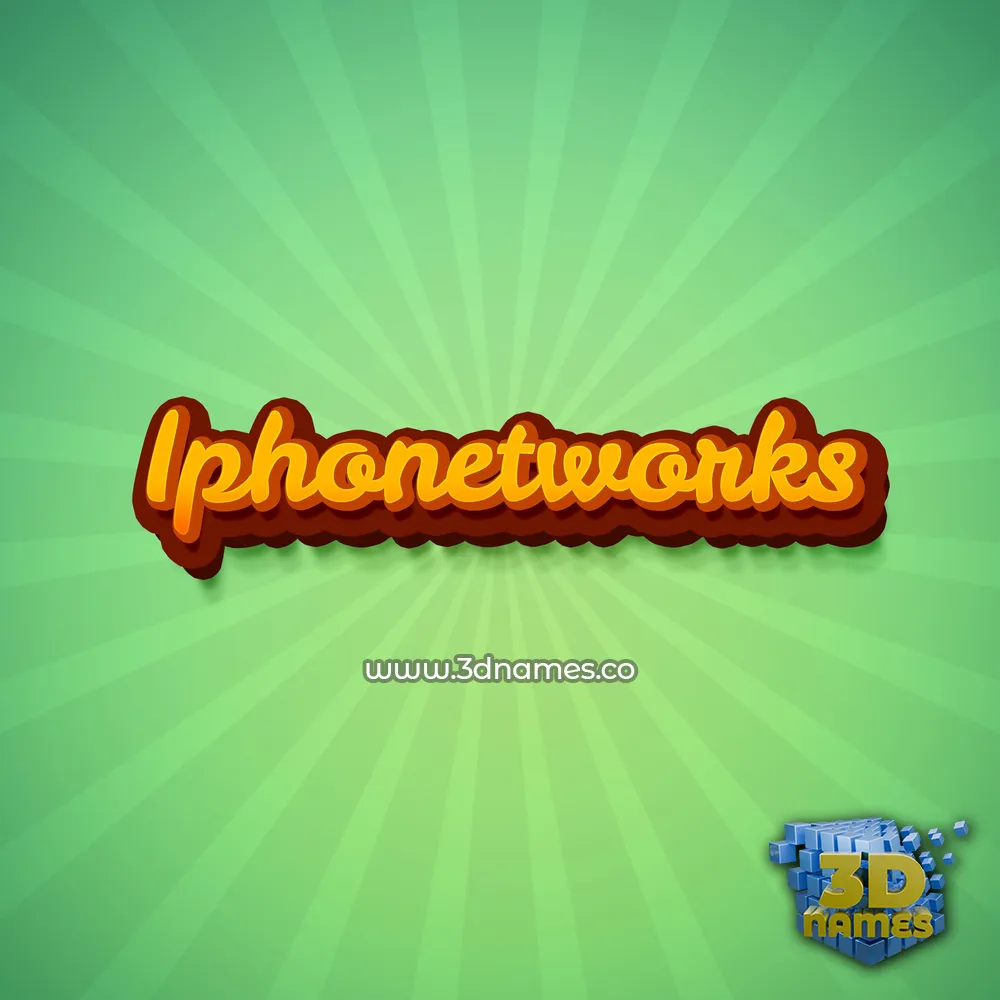 iphonetworks in Green Rays style - 3D name wallpaper