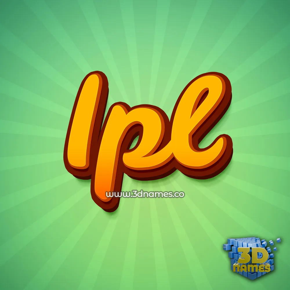 ipl in Green Rays style - 3D name wallpaper