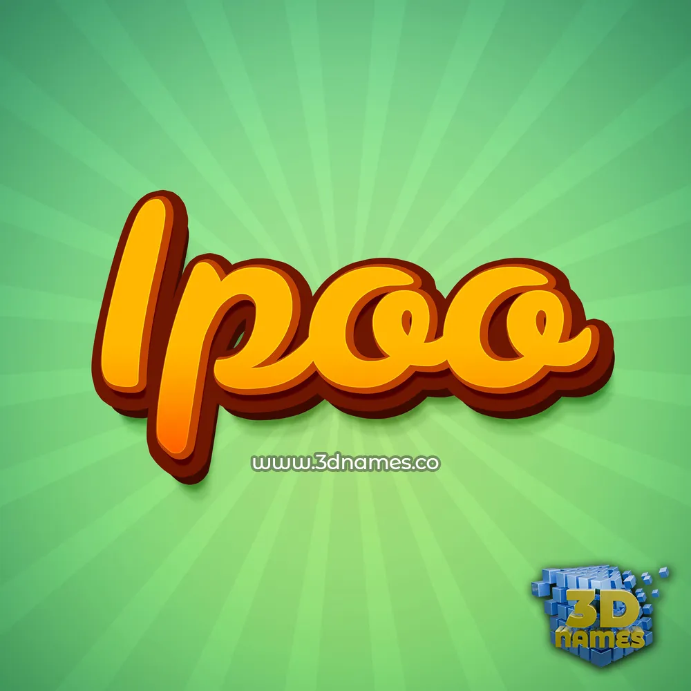 ipoo in Green Rays style - 3D name wallpaper