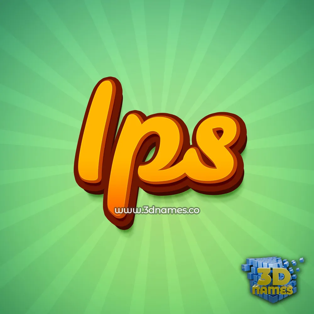 ips in Green Rays style - 3D name wallpaper