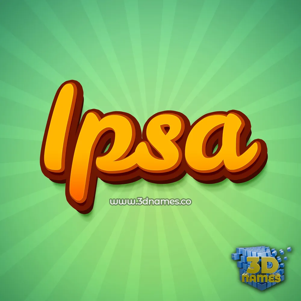 ipsa in Green Rays style - 3D name wallpaper