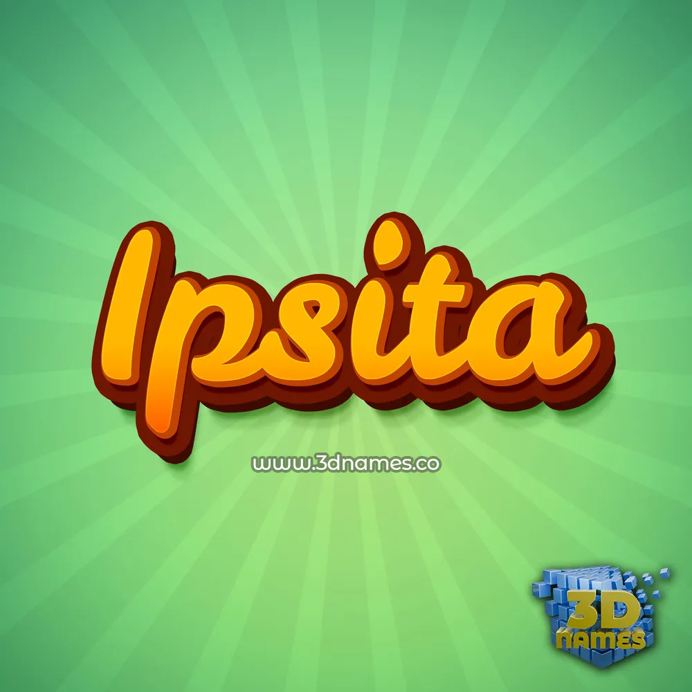 ipsita in Green Rays style - 3D name wallpaper
