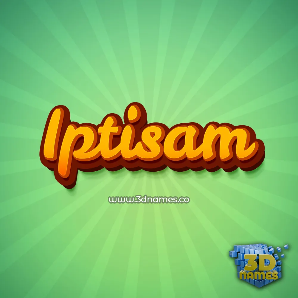 iptisam in Green Rays style - 3D name wallpaper