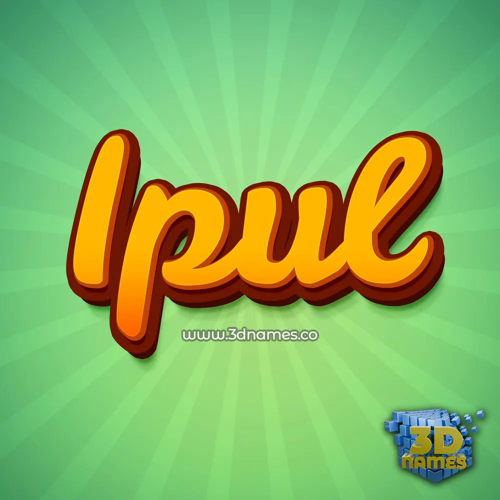 ipul in Green Rays style - 3D name wallpaper