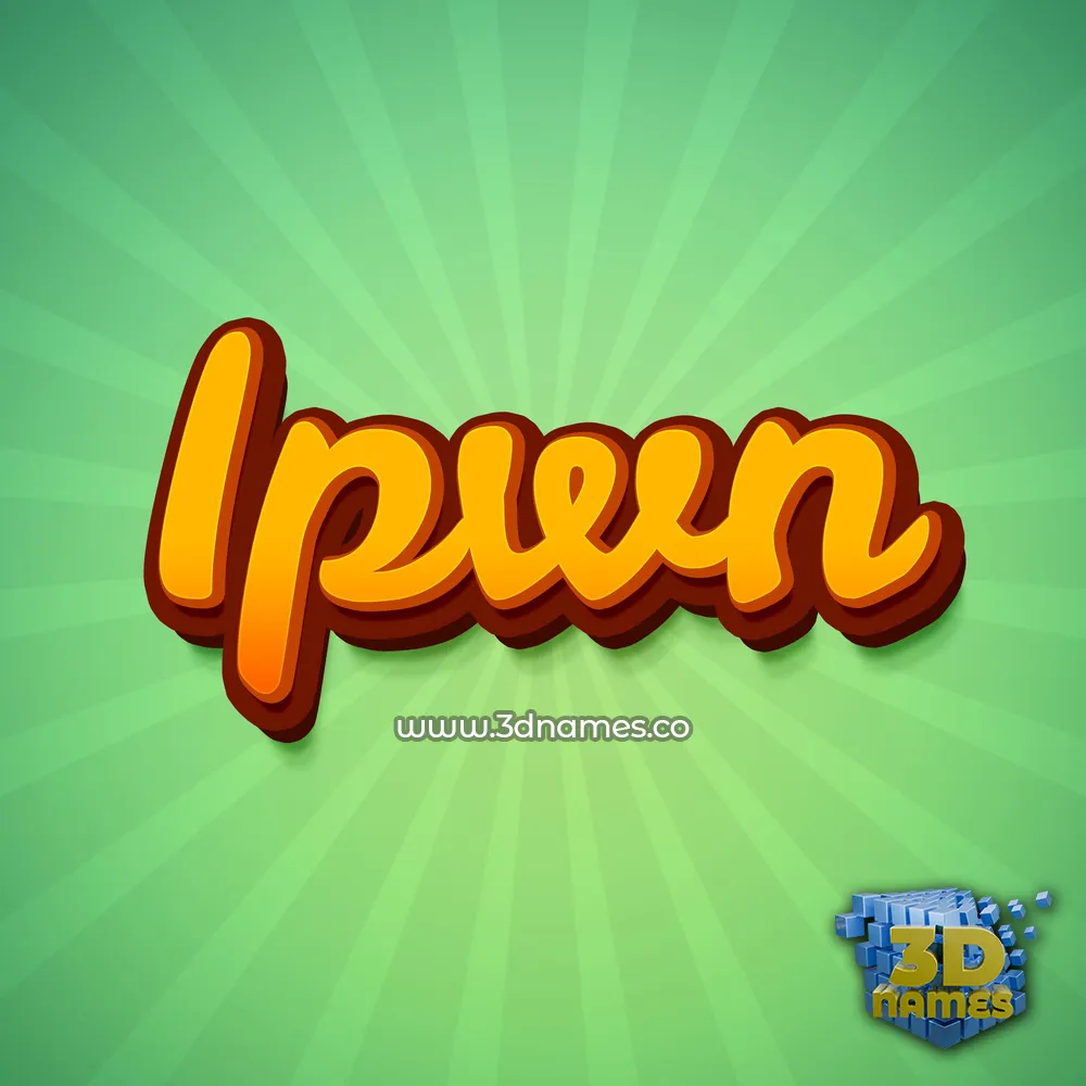 ipwn in Green Rays style - 3D name wallpaper