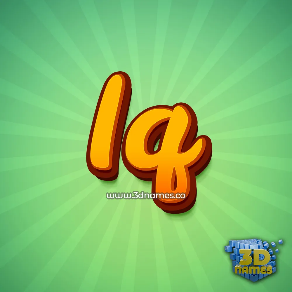 iq in Green Rays style - 3D name wallpaper