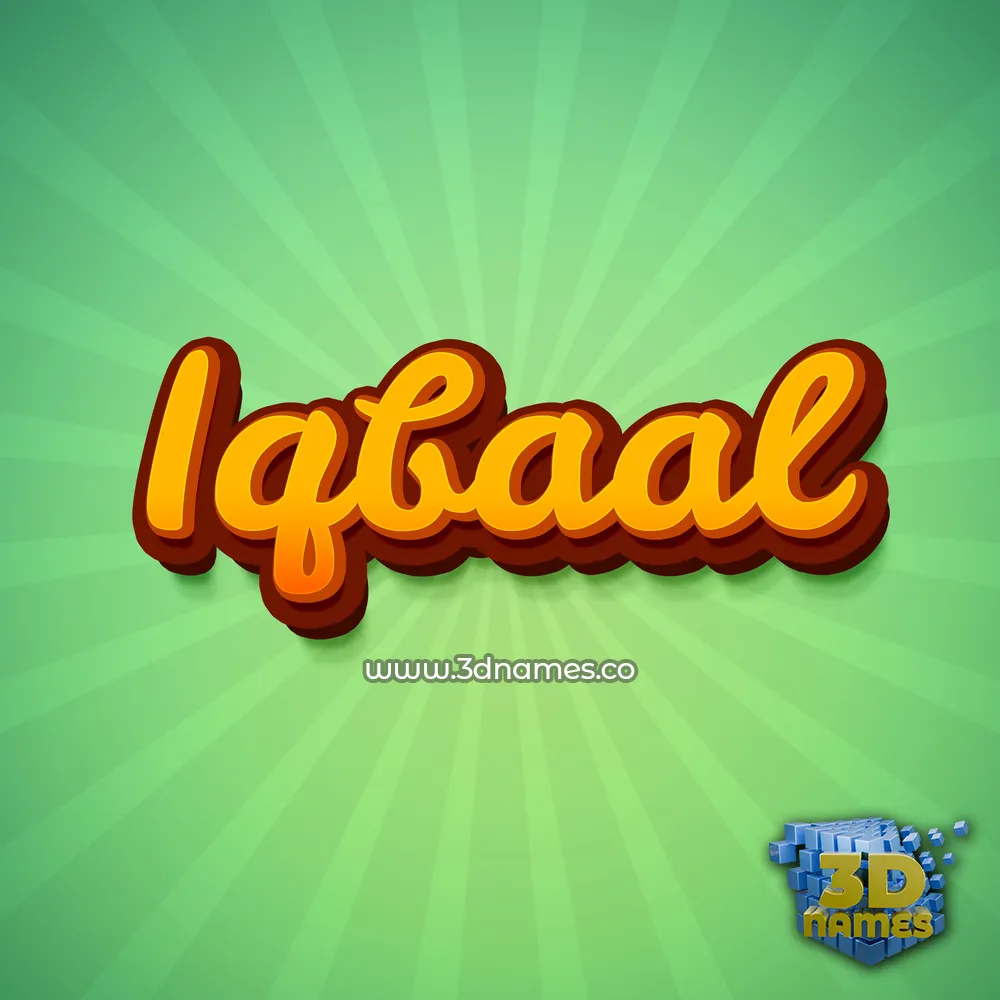 iqbaal in Green Rays style - 3D name wallpaper