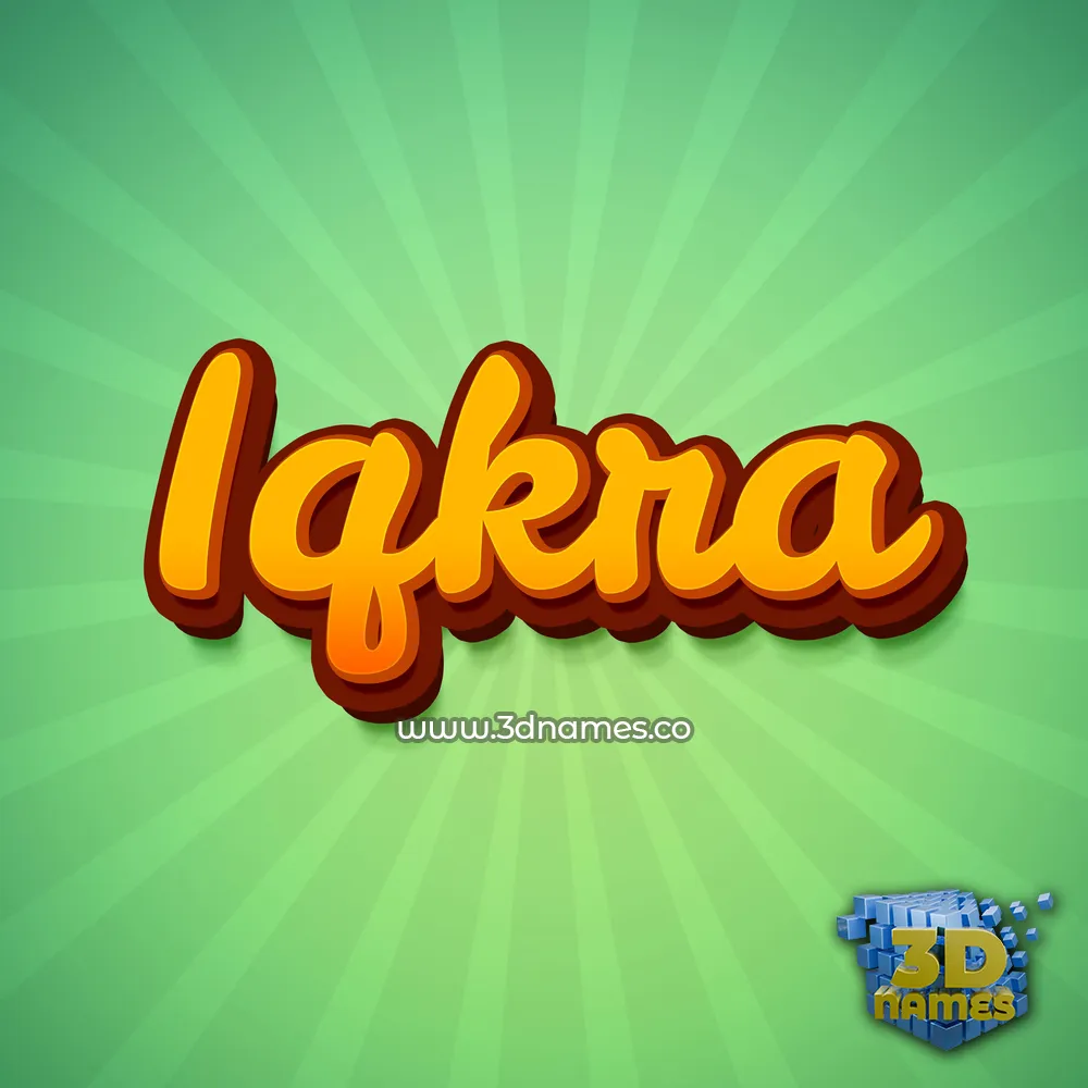 iqkra in Green Rays style - 3D name wallpaper