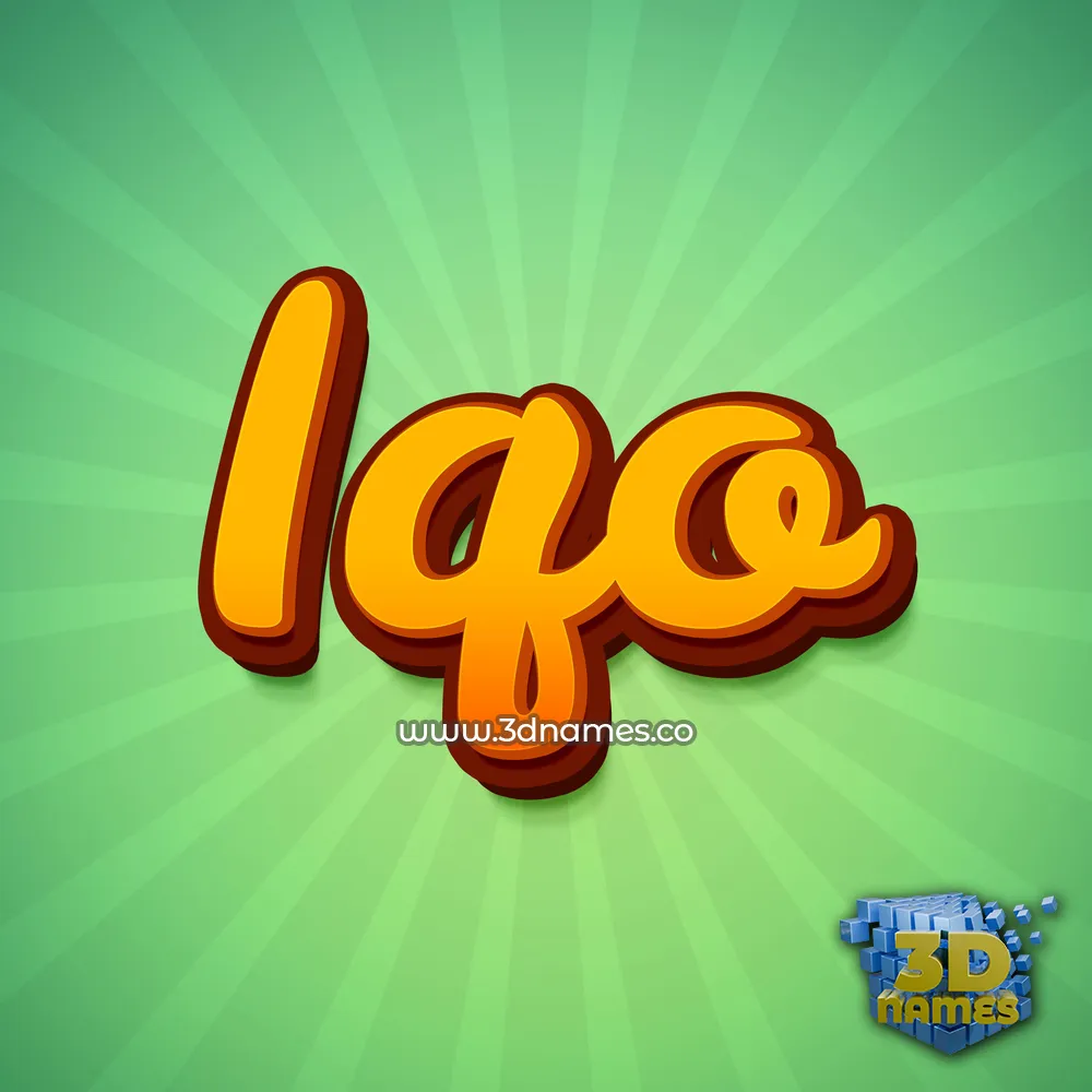 iqo in Green Rays style - 3D name wallpaper