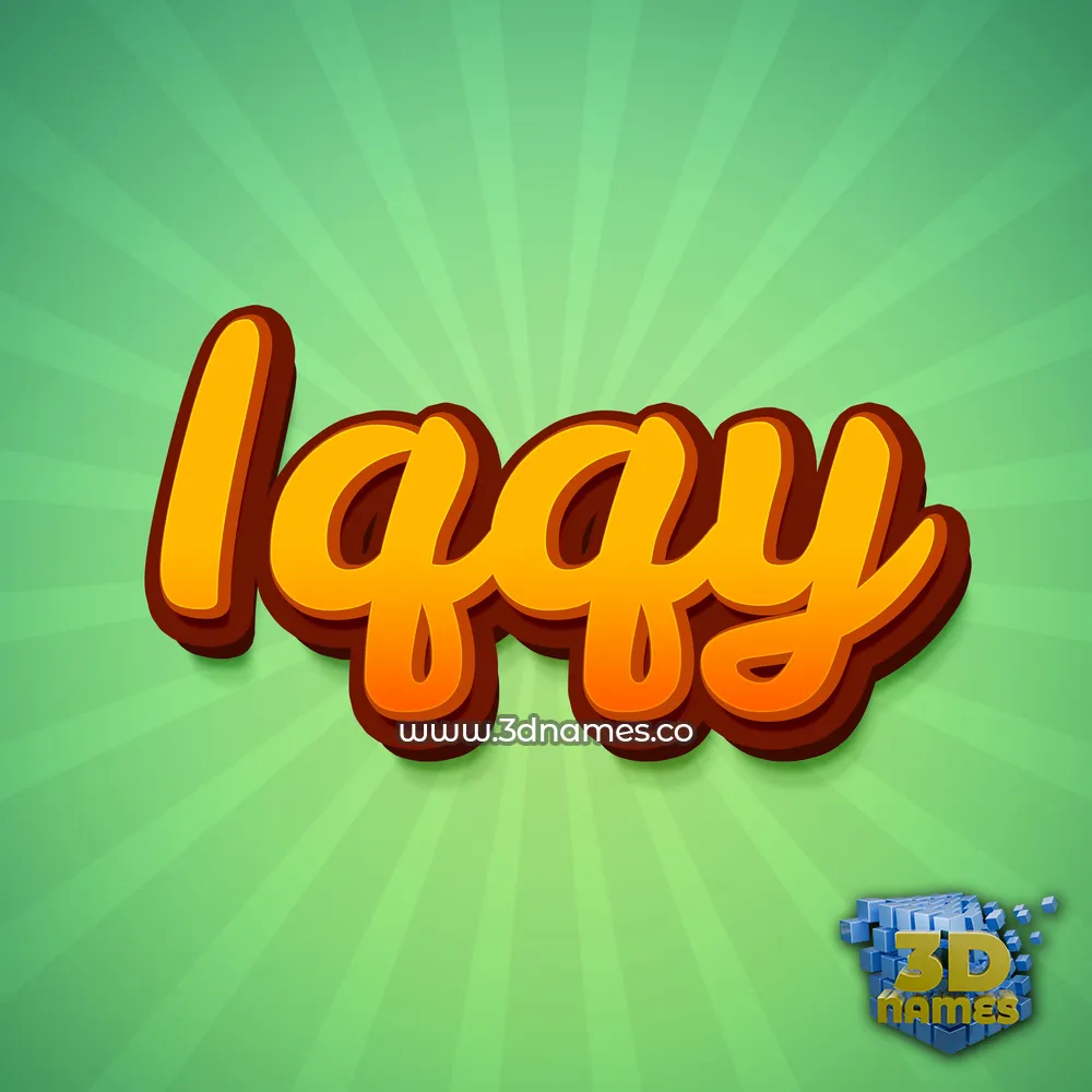 iqqy in Green Rays style - 3D name wallpaper