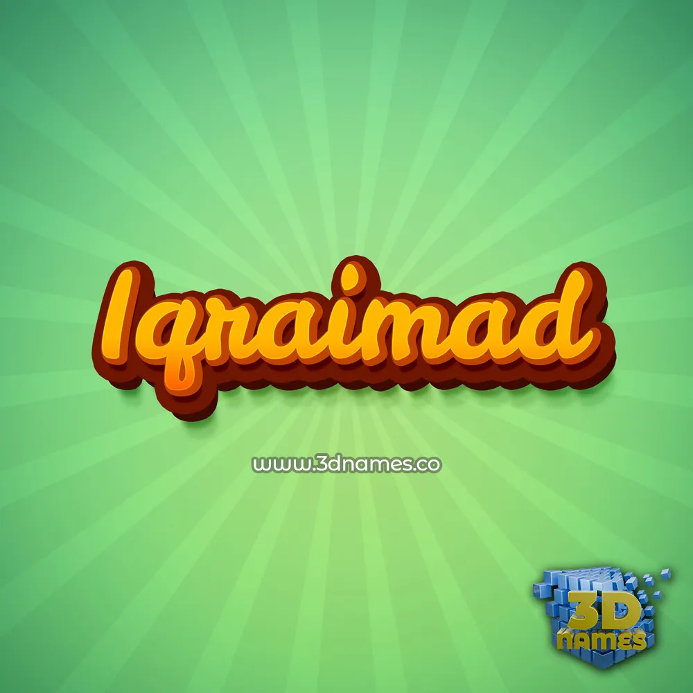 iqraimad in Green Rays style - 3D name wallpaper
